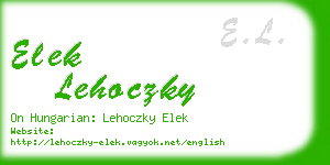 elek lehoczky business card